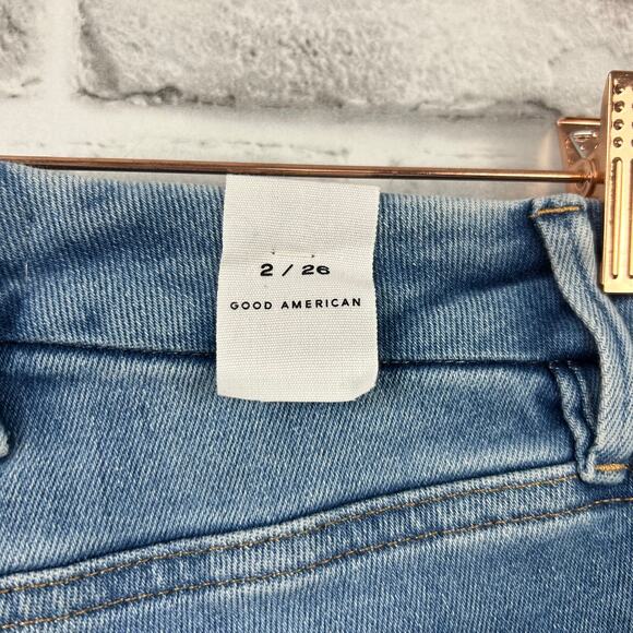 Good American Good Legs Worn Hem Blue876 Sz 2/26 NEW - Picture 10 of 12